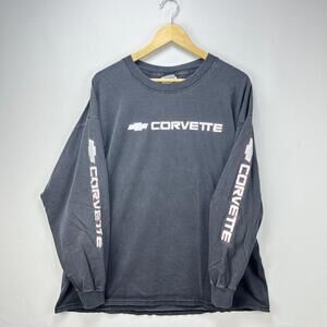 Vintage Corvette Faded Black Car Racing Shirt XXL